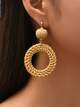1pair Fashion Rattan Circle Drop Earrings For Women For Daily Decoration | SHEIN
