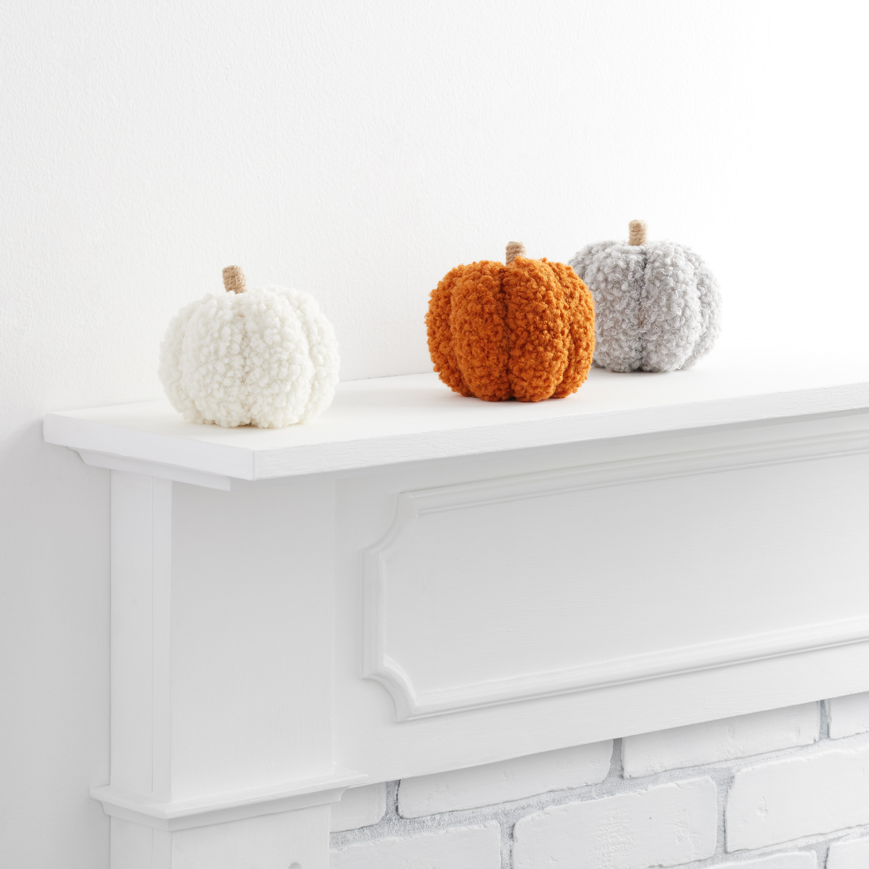 Boucle Fabric Pumpkin Decor Set of 3 | World Market