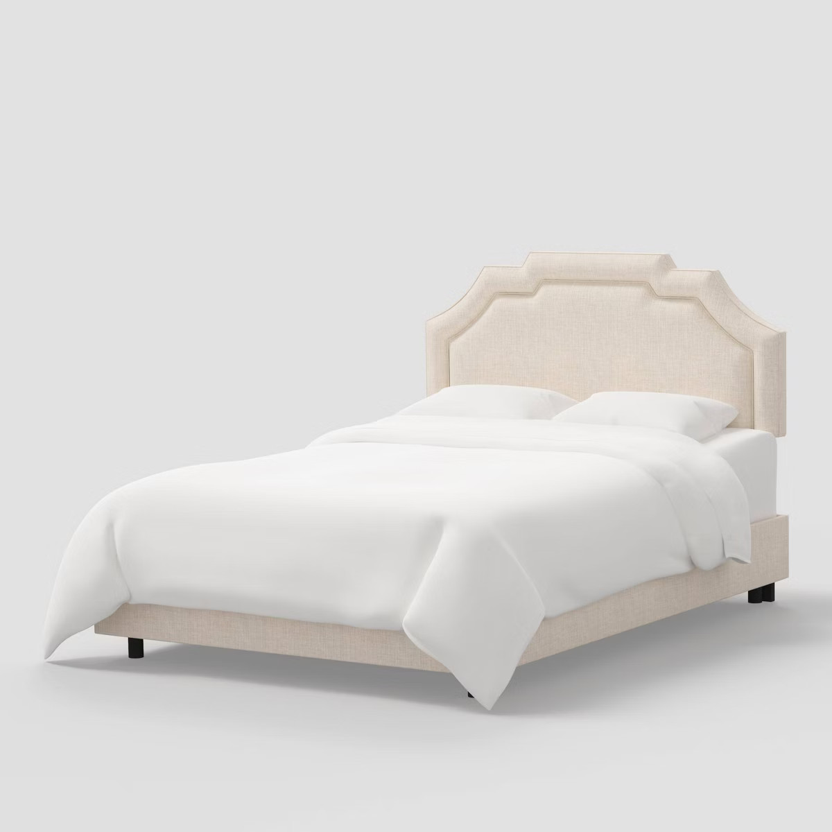 Willow Queen Size Notched Bed in Classic Linen Talc - Threshold™ designed with Studio McGee | Target