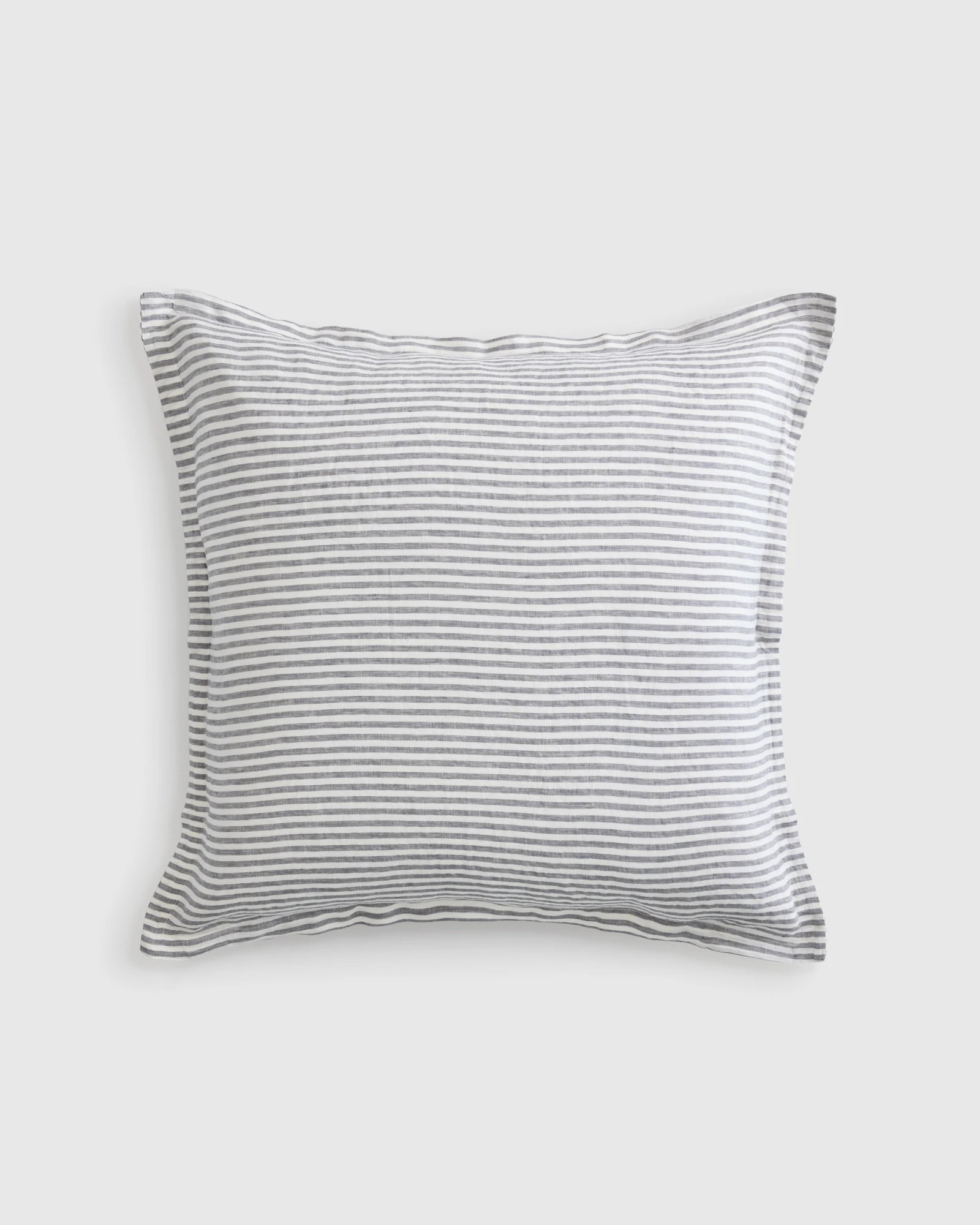 European Linen Stripe Euro Sham in Grey/white Stripe | Quince