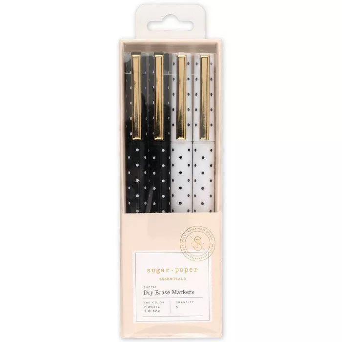 4pk Dry Erase White & Black Markers - Sugar Paper™ | Target