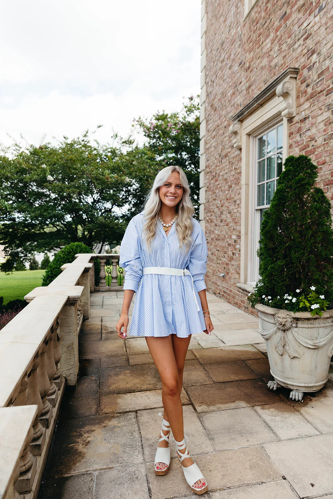 One Day Mini Dress - Blue/White | Triple Threads