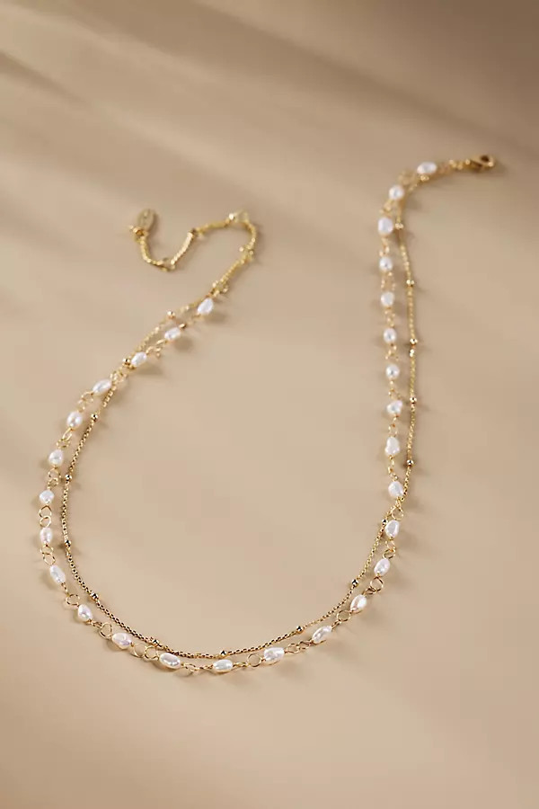 Double-Chain Pearl Necklace | Anthropologie (US)