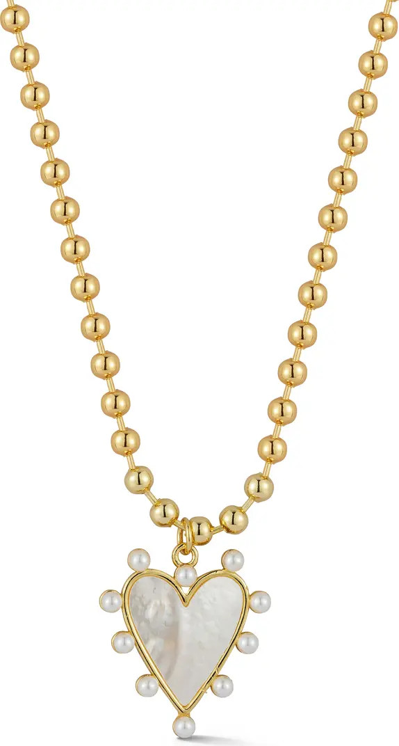 GLAZE JEWELRY Faux Pearl Heart Pendant Necklace | Nordstromrack | Nordstrom Rack