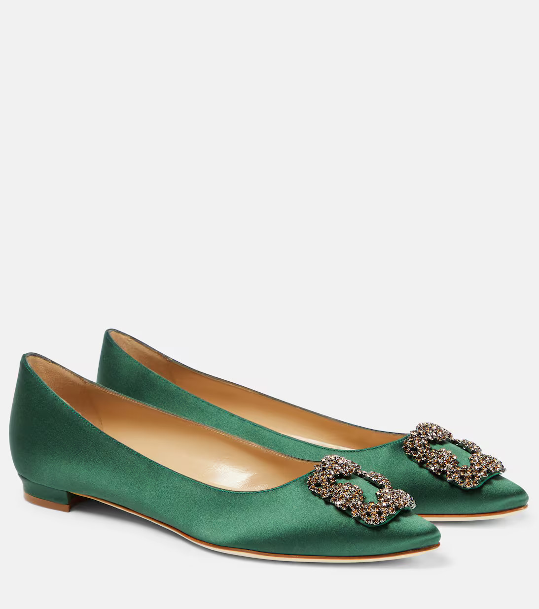 Hangisiflat embellished satin ballet flats | Mytheresa (US/CA)