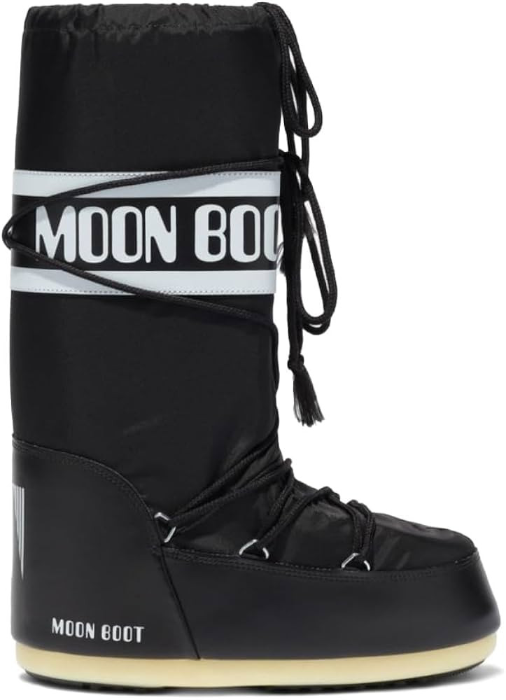 Amazon.com: Moon Boot, Icon Nylon Insulated Slip On Unisex Snow Boots, M3.5-6, W4.5-7, Black : Cl... | Amazon (US)