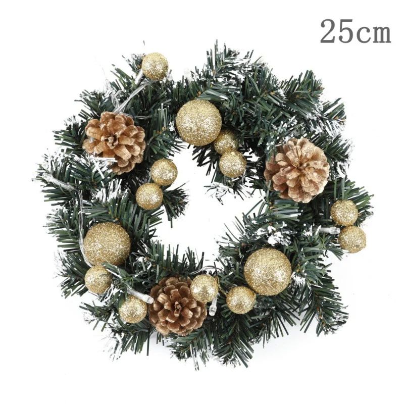 Christmas Wreath With Battery Powered LED Light String Front Door Hanging Garland Holiday Home De... | Walmart (US)