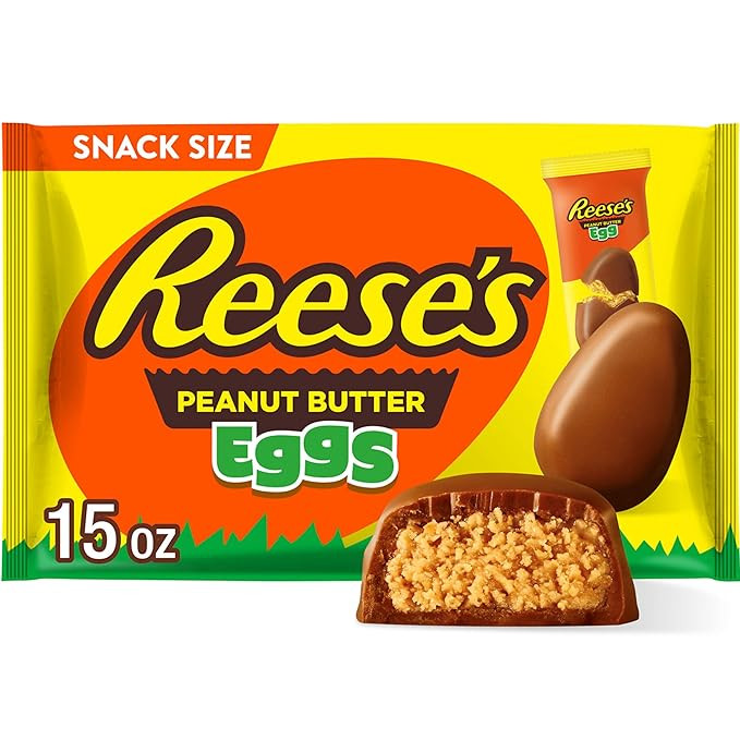 REESE'S Milk Chocolate Snack Size Peanut Butter Eggs, Easter Basket Easter Candy Bag, 15 oz | Amazon (US)