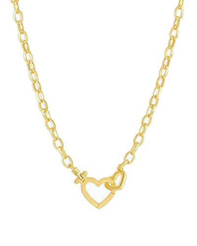 gorjana Women's Parker Heart Necklace, 18K Gold Plated, Cable Chain, Interlocking Double Open Hearts, Infinity Charm | Amazon (US)