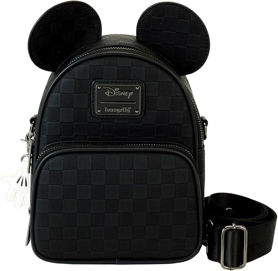 Loungefly Mickey Mouse Checkered Texture Convertible Mini Backpack & Crossbody Bag | Amazon (US)