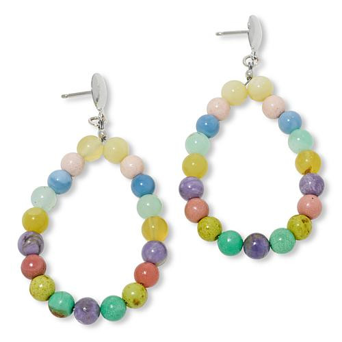 Mine Finds by Jay King Rainbow Multi-Opal Bead Loop Drop Earrings | HSN