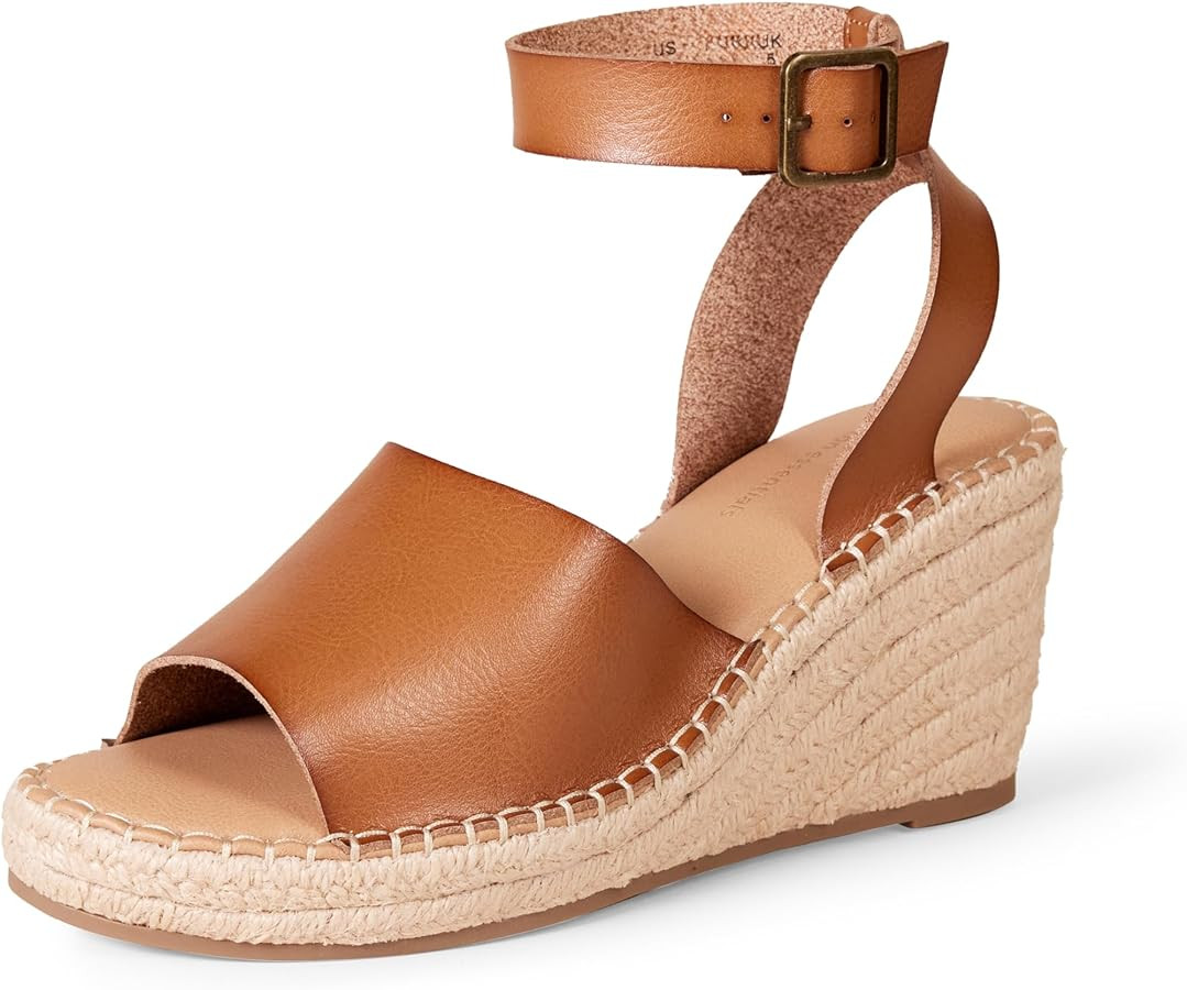 Amazon Essentials Women's Comfortable Ankle Strap Wedge Espadrille Sandal | Amazon (US)