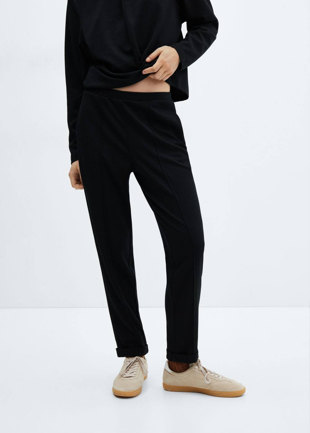 Jogger pants with seam detail -  Women | Mango USA | MANGO (US)