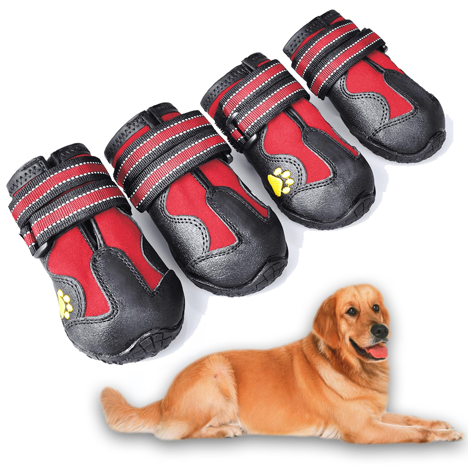 XSY&G Dog Boots,Waterproof Dog Shoes,Dog Booties with Reflective Strips Rugged Anti-Slip Sole and... | Amazon (US)