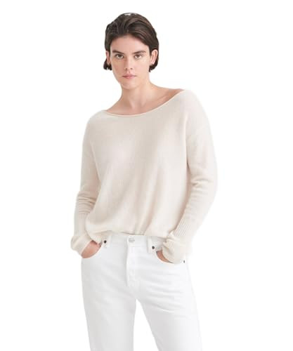 NAADAM Cashmere Boatneck Sweater, White, L | Amazon (US)