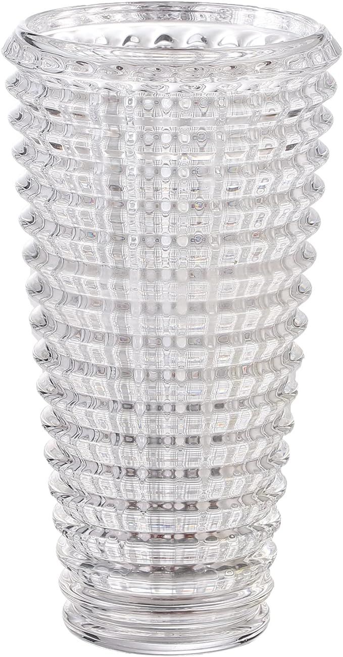 Large Crystal Vase for Flowers, Clear Glass Cylinder Vase, Large Clear Vase, Modern Decorative Va... | Amazon (US)