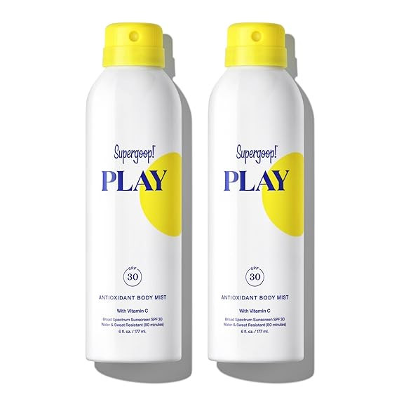 Supergoop! PLAY SPF 30 Antioxidant Body Mist w/Vitamin C - 6 fl oz, Pack of 2 - Broad Spectrum Su... | Amazon (US)