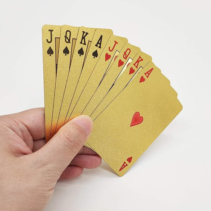 ACELION Waterproof Playing Cards, Plastic Playing Cards, Deck of Cards (Gold Diamond Cards) | Amazon (US)