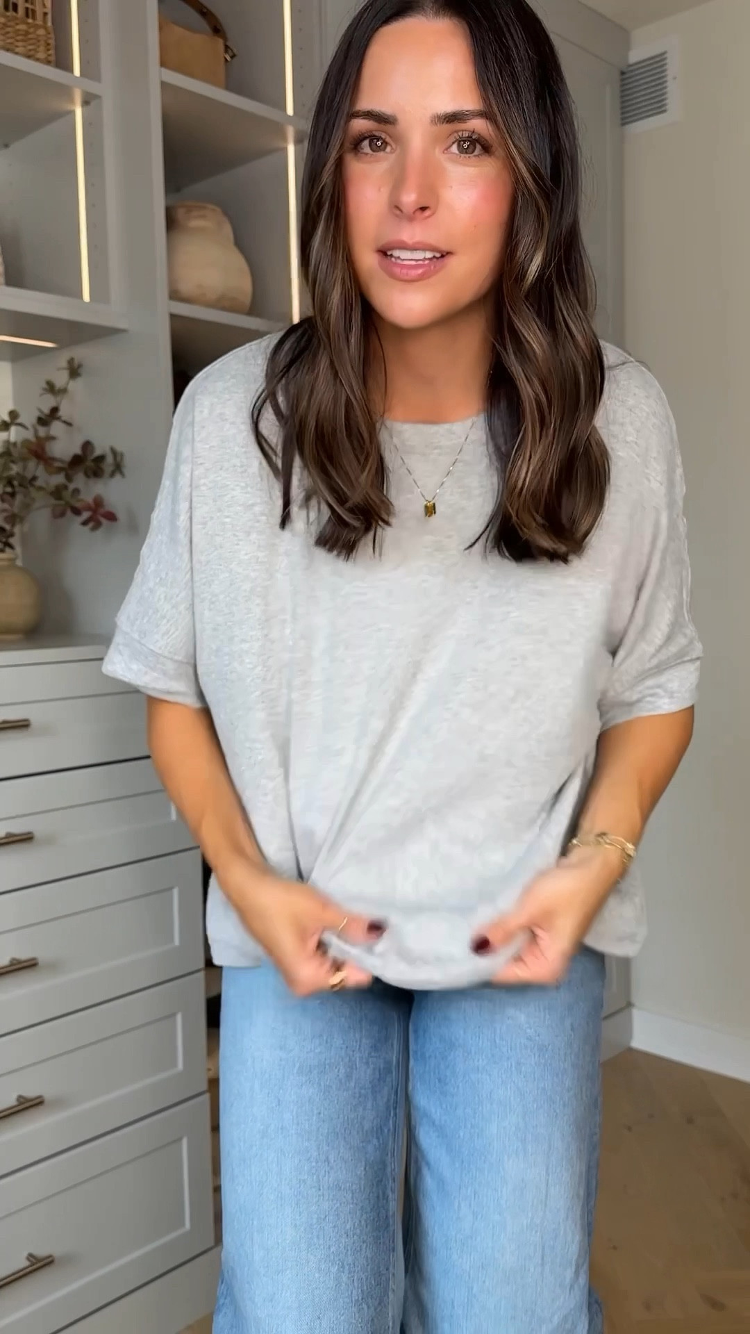 The best Amazon tee (and maybe my most worn Amazon fashion piece I’ve ever ordered!) 
Wearing a size S in the light gray 🩶 

Jeans: true to size (27) 
Leopard sneakers: sized up half 
Booties: sized up half


#LTKFindsUnder50 #LTKStyleTip #LTKSaleAlert