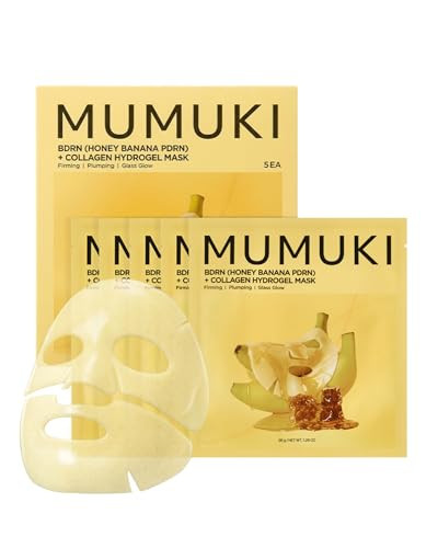MUMUKI Honey Banana PDRN Hydrogel Mask | Overnight Korean Face Mask with Plant PDRN, Collagen & Vitamin C | Brightening, Firming & Anti Aging Bio Collagen Hydrogel Masks for Glass Skin | BDRN, 5 Pack | Amazon (US)