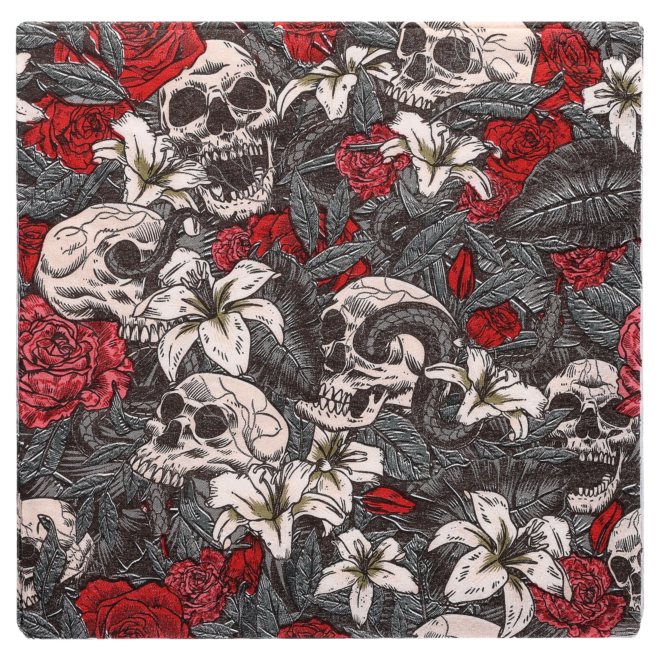 Skulls and Roses Disposable Paper Napkins, Multicolor, 6.5" x 6.5", 16 Count, Halloween by Way To Celebrate - Walmart.com | Walmart (US)