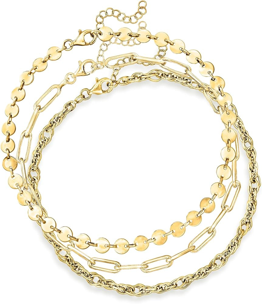 Ross-Simons Three Anklets Set | Amazon (US)