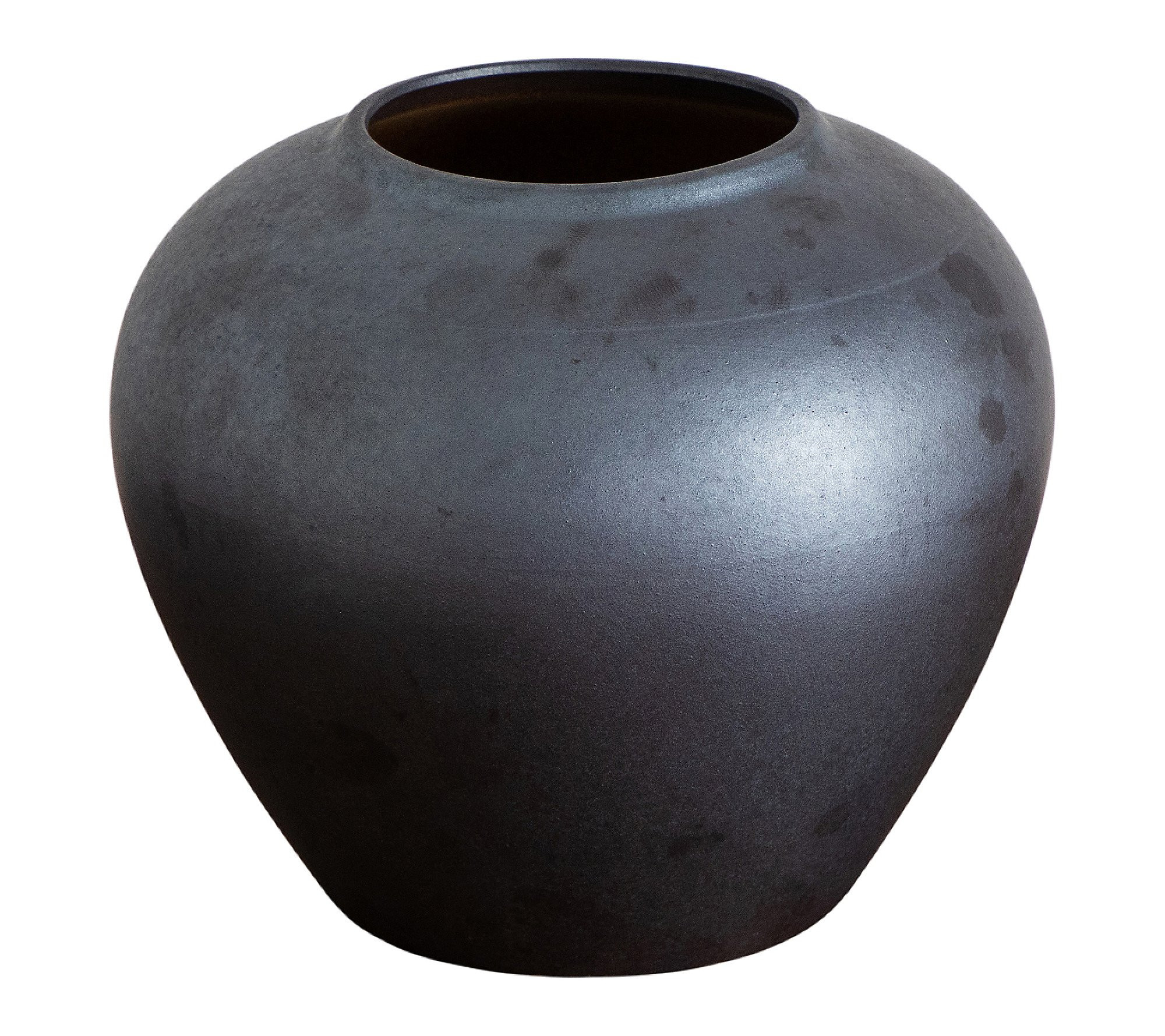 Nearly Natural 7"" Black Round Urn Vase | QVC