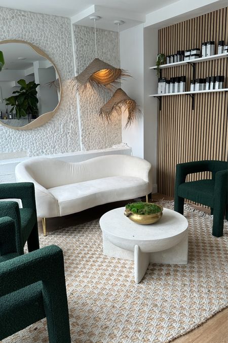 Loving our finds for this contemporary, Mediterranean inspired waiting room, could see this as a sitting room in a home too!