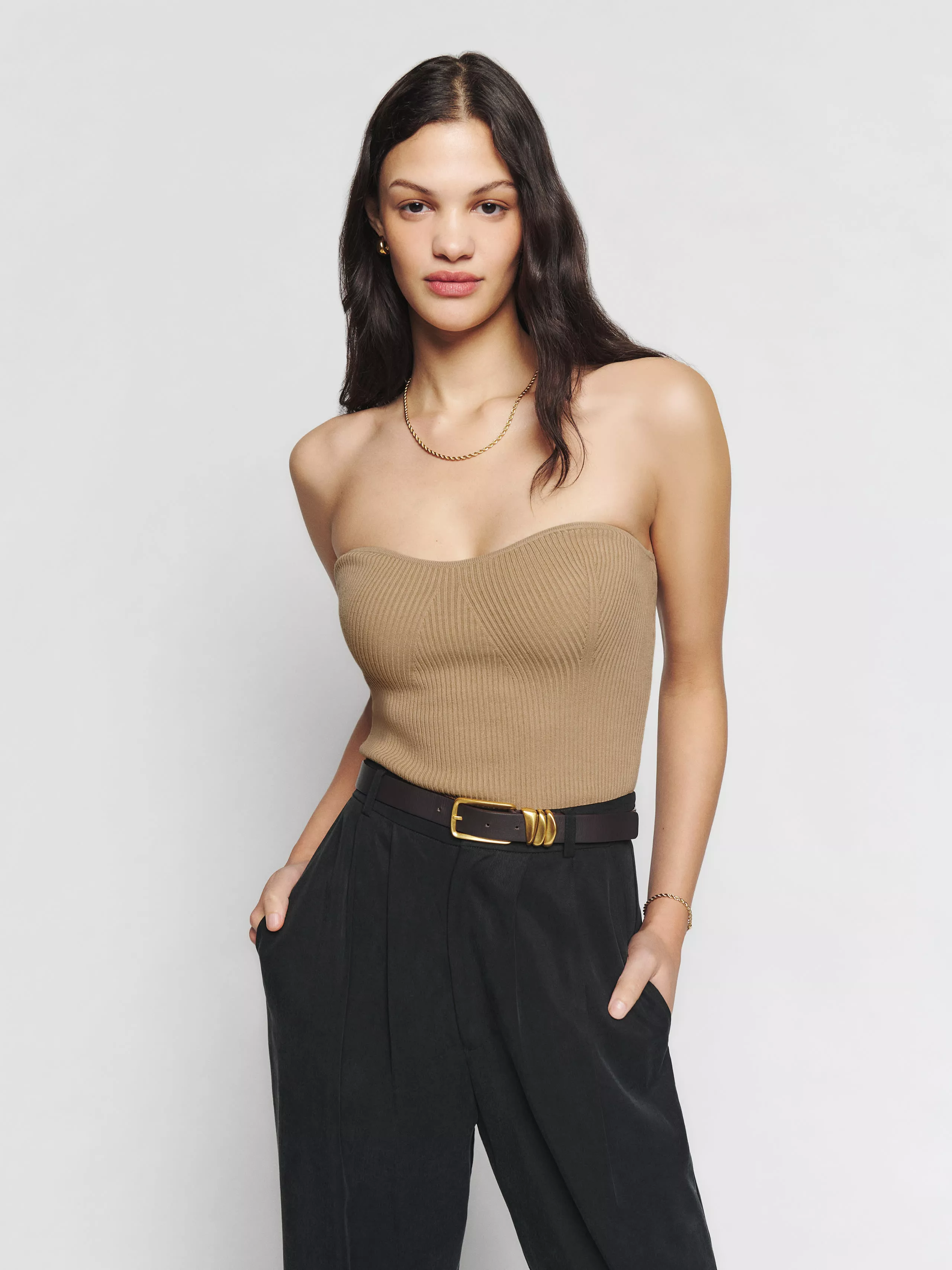 Strapless sweater on sale