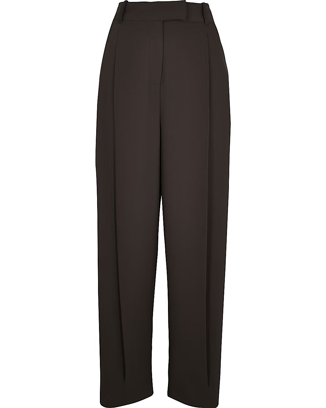 Brown pleated wide leg trousers | River Island (UK & IE)