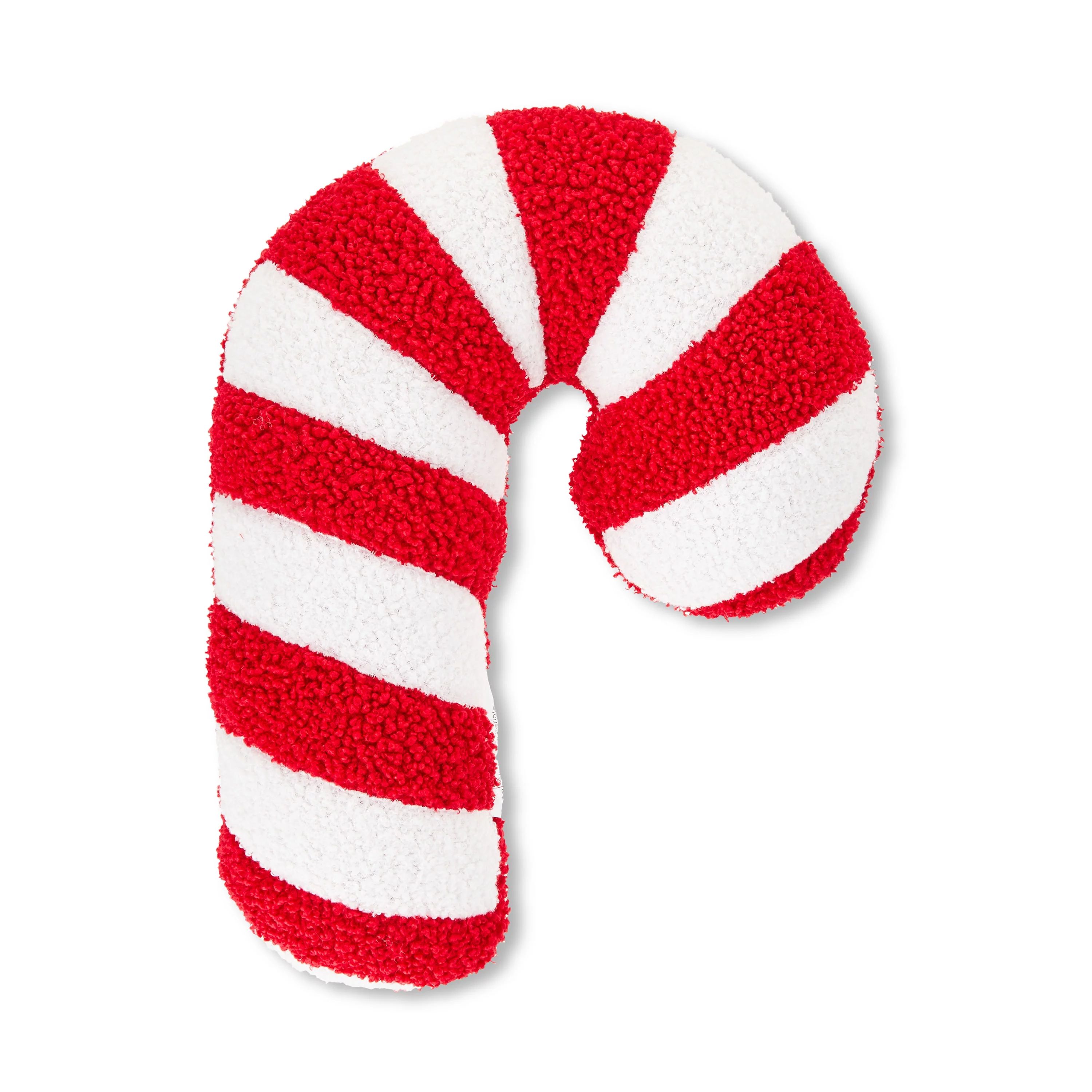 Sherpa Candy Cane 9.5" x 13.5" Decorative Pillow, by Holiday Time | Walmart (US)