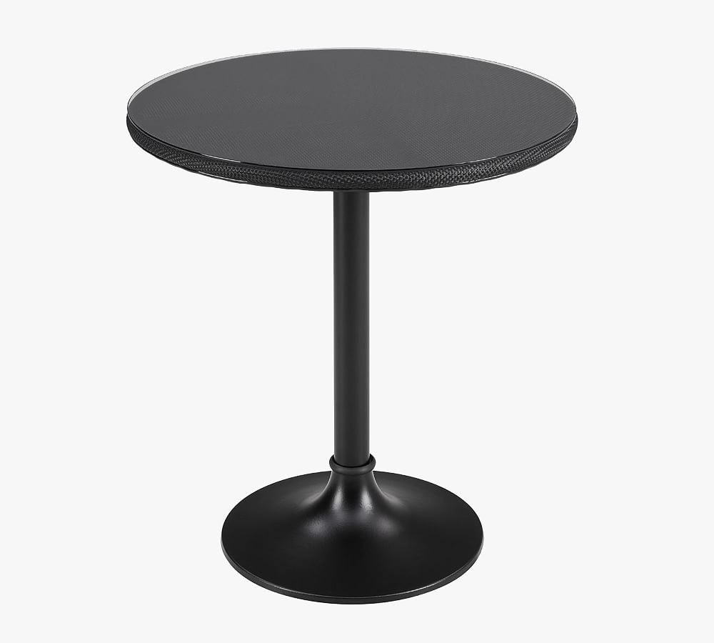 Celano Iron Round Bistro Pedestal Dining Table, Black | Pottery Barn (US)