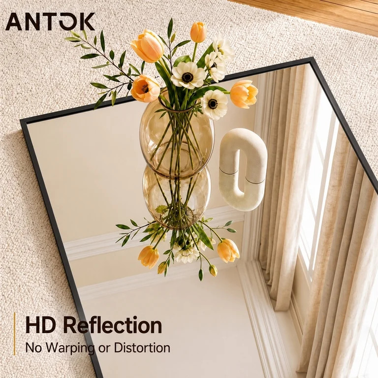 Antok Full Length Floor Mirror 88"x44" Rectangle Floor Standing Tall Mirror with Aluminum Frame, ... | Walmart (US)