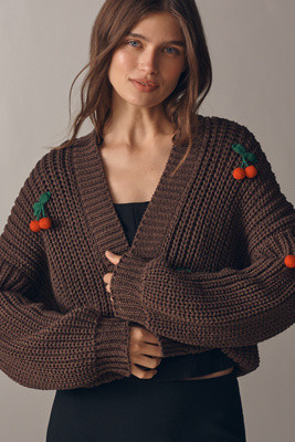 By Anthropologie 3D Lipstick Cardigan Sweater | Anthropologie (US)