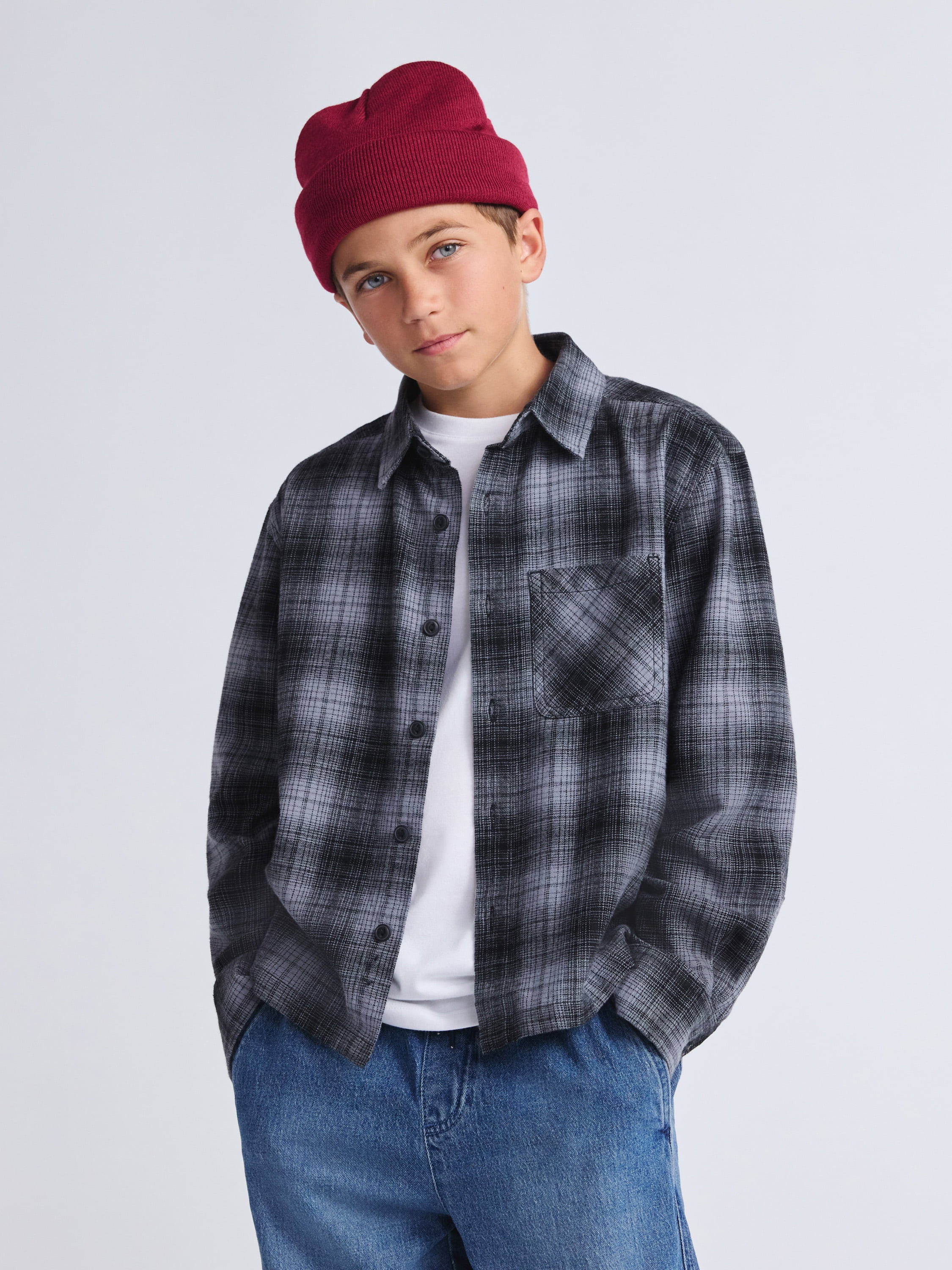 Weekend Academy Boys Flannel Long Sleeve Shirt, Sizes 4-18 | Walmart (US)