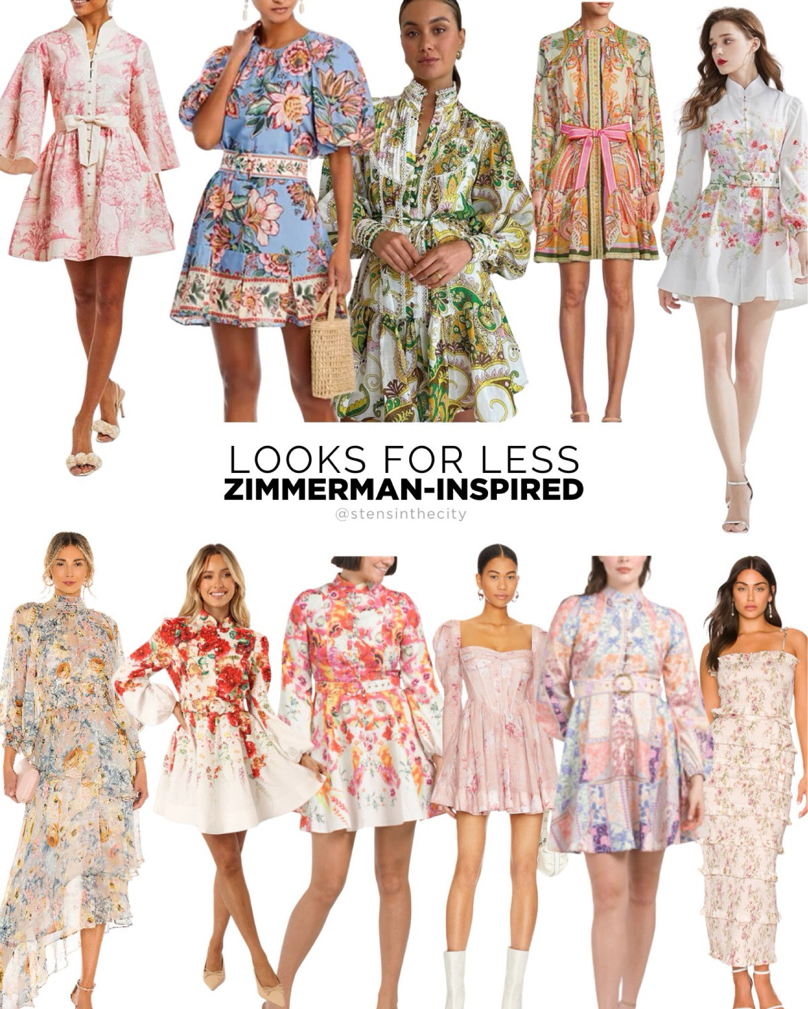 Looks for less | Zimmerman-inspired dresses for Spring ✨🌸🛍️ 

Spring floral dresses, bridal shower, bachelorette party, winery dress, belted dress, luxury for less, floral midi 

#LTKSeasonal #LTKfindsunder100 #LTKstyletip