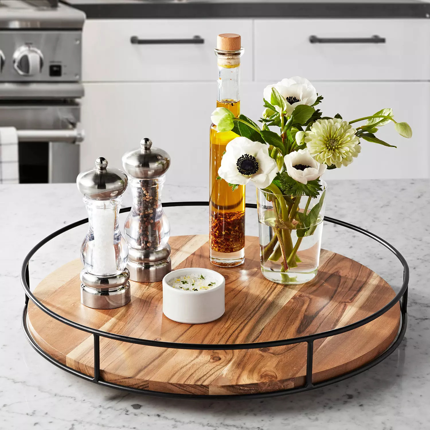 Member's Mark Acacia Wood Modern Farmhouse Lazy Susan | Sam's Club