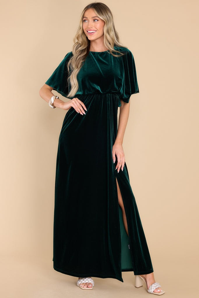 Ready For Tonight Dark Green Velvet Maxi Dress | Red Dress 