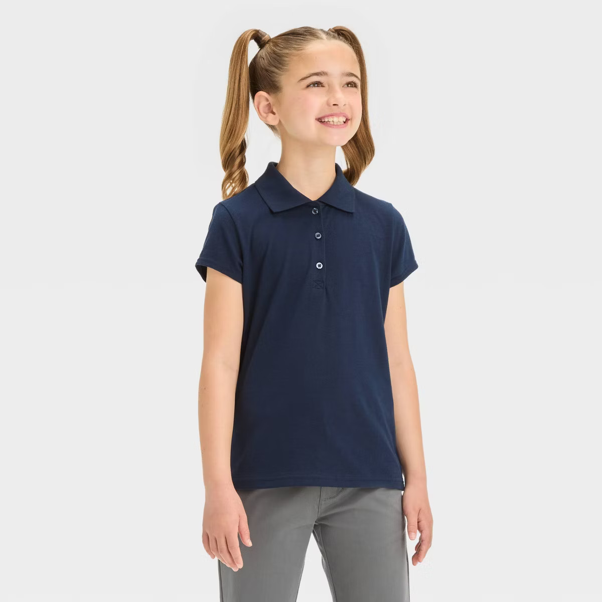 Girls' Short Sleeve Jersey Uniform Polo Shirt - Cat & Jack™ | Target