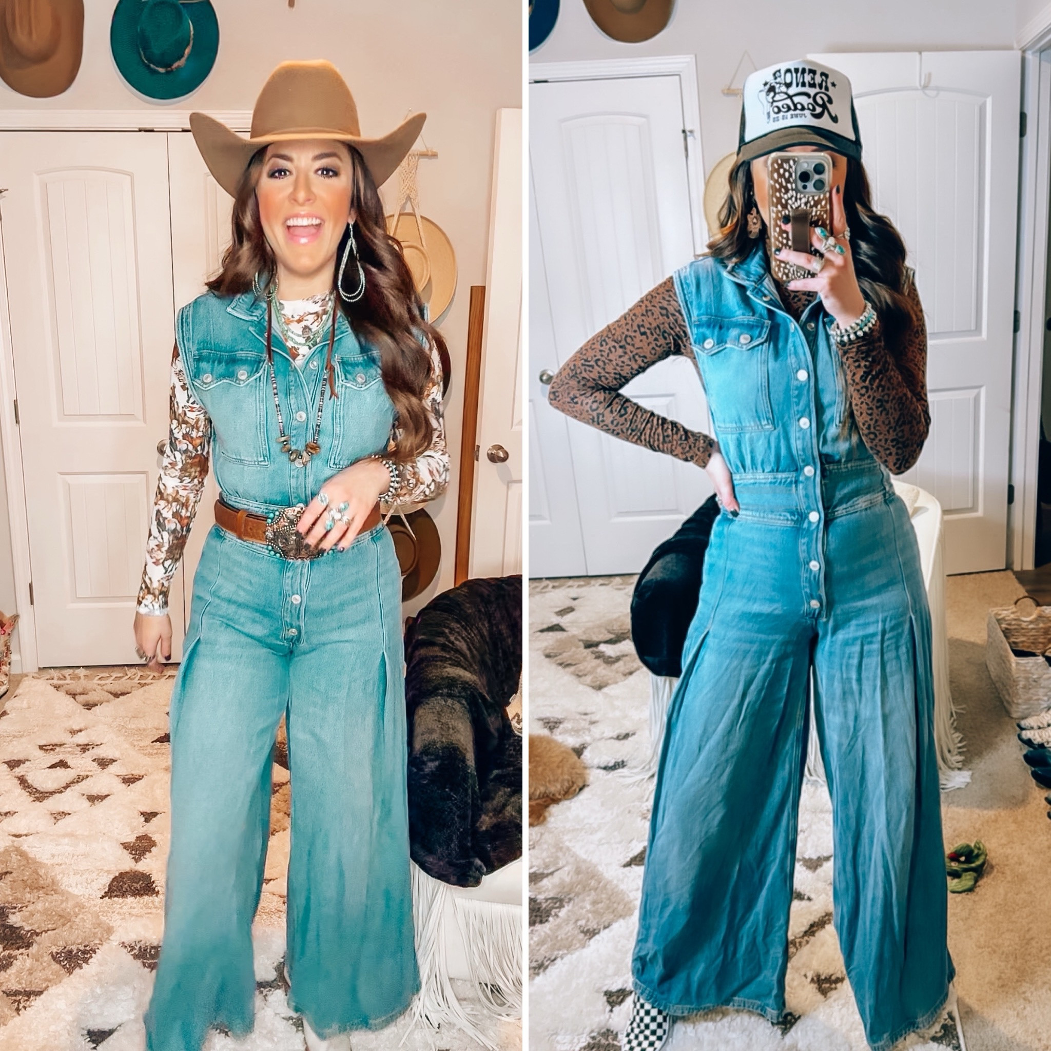 Whiskey Myers concert outfit idea, country concert, outfit idea, denim free people, jumpsuit denim romper denim jumper mesh under Top turtleneck bodysuit, cheetah print western print, Vintage Boho, rodeo outfit, Nashville, western fashion, cowgirl, boots, vans, trucker hat, cowgirl hat, GG, pip, western belt, leather belt, belt buckle

#LTKfindsunder100 #LTKstyletip #LTKworkwear