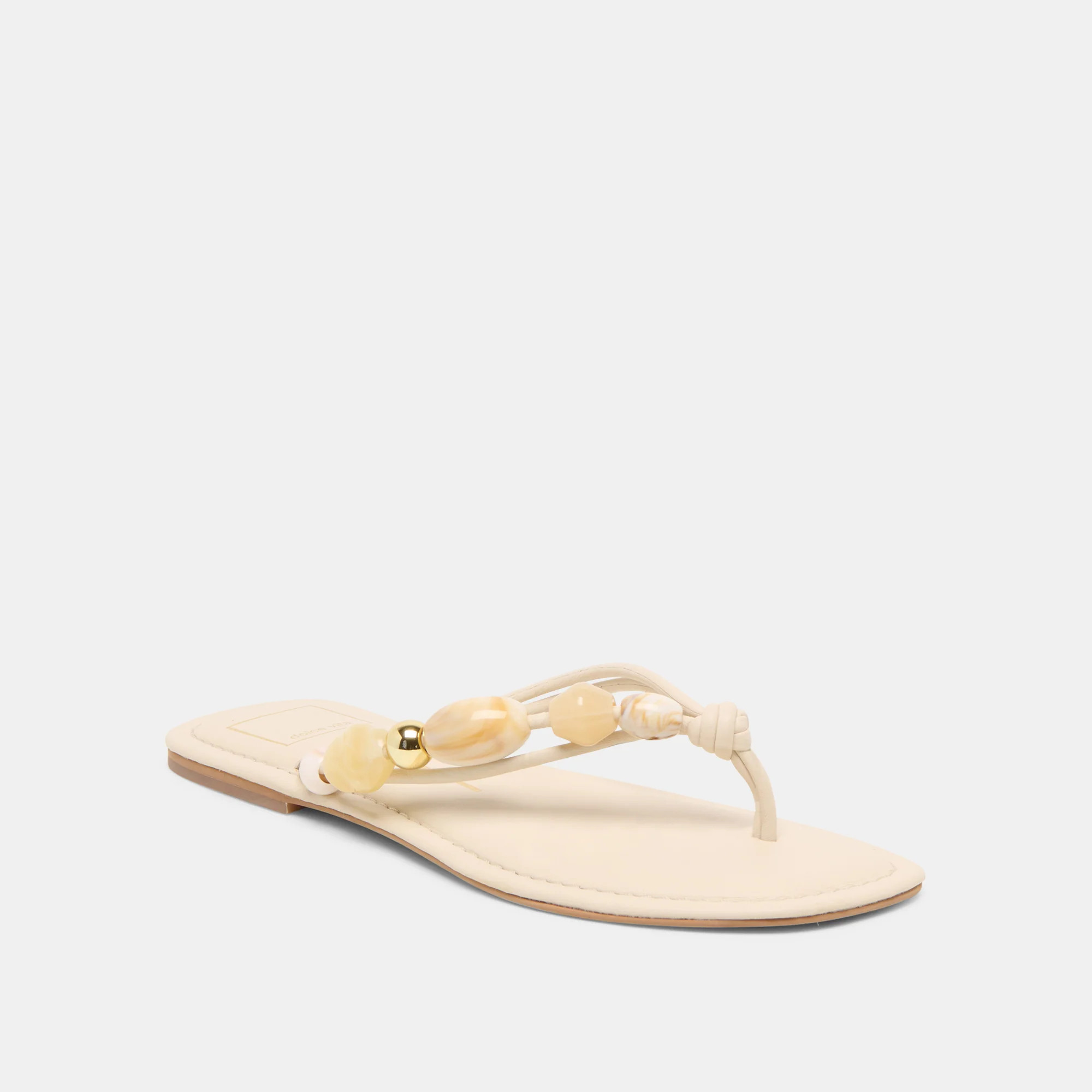 Cely Sandals Ivory Leather | DolceVita.com