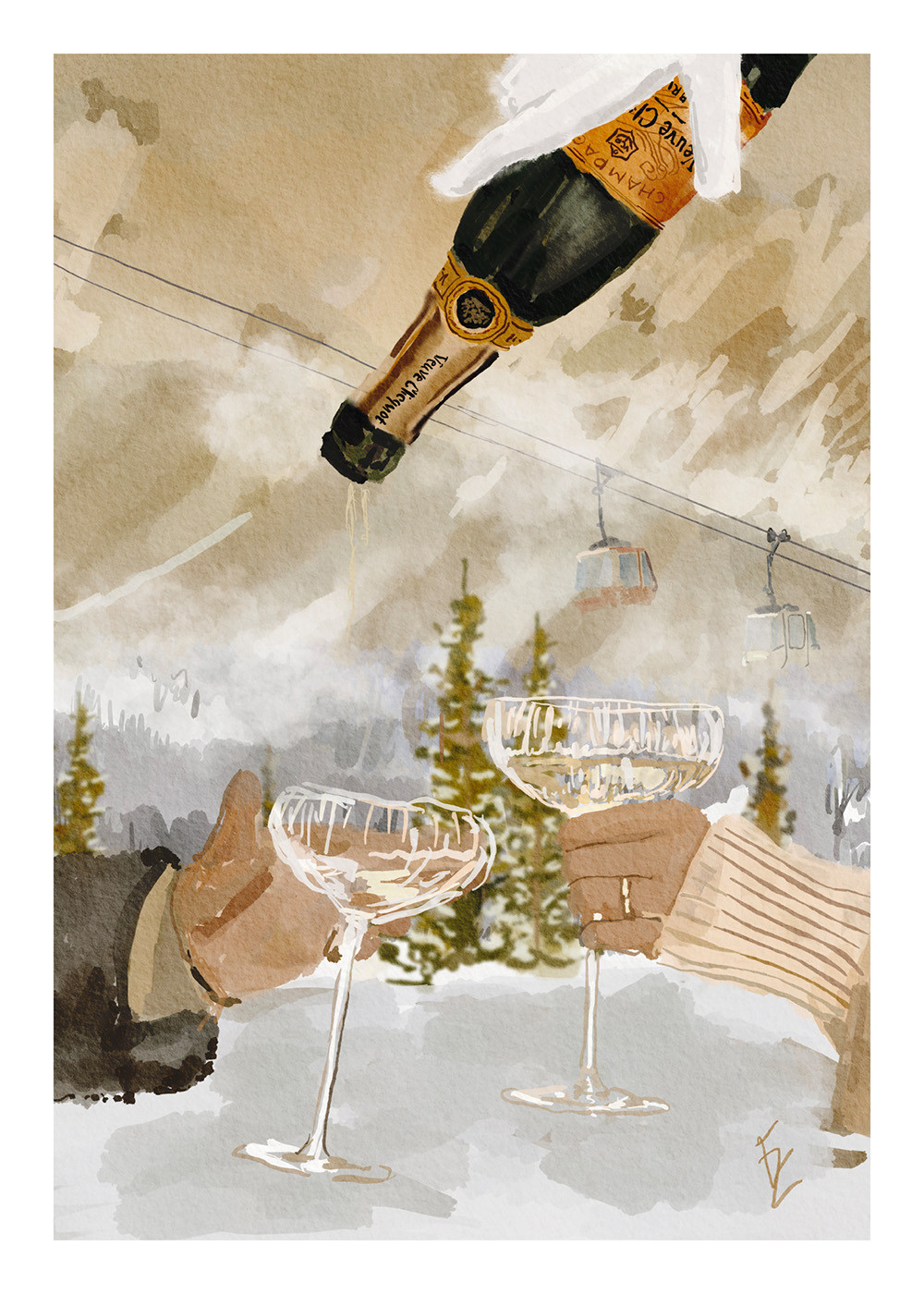 Ekaterina Zagorska - Winter Champagne Print | Desenio