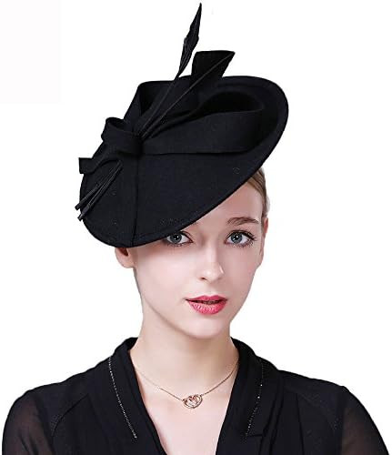 F FADVES Vintage Womens Dress Fascinator Wool Pillbox Hat Formal Church Wedding Tilt Hat | Amazon (US)