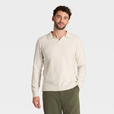 Men's Soft Knit Johnny Collar Polo Sweater - Goodfellow & Co™ | Target