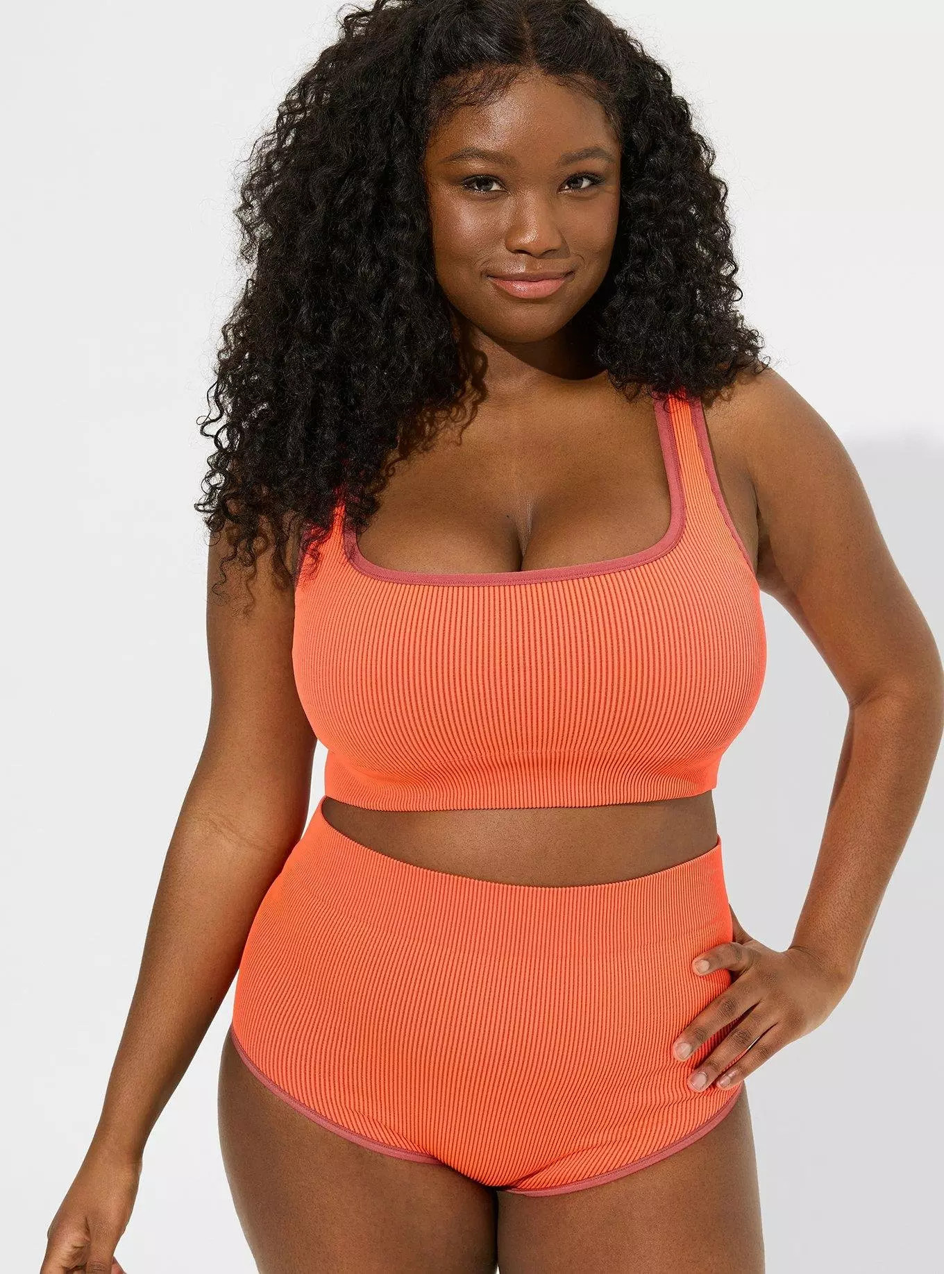 Seamless Two Tone Ribbed High Rise Brief Panty | Torrid (US & Canada)