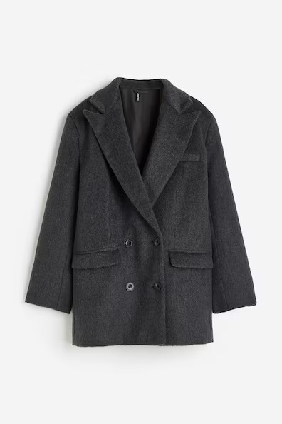 H & M - Zweireihiger Blazer in Oversize-Passform - Grau - Damen | H&M (DE, AT, CH, NL, FI)