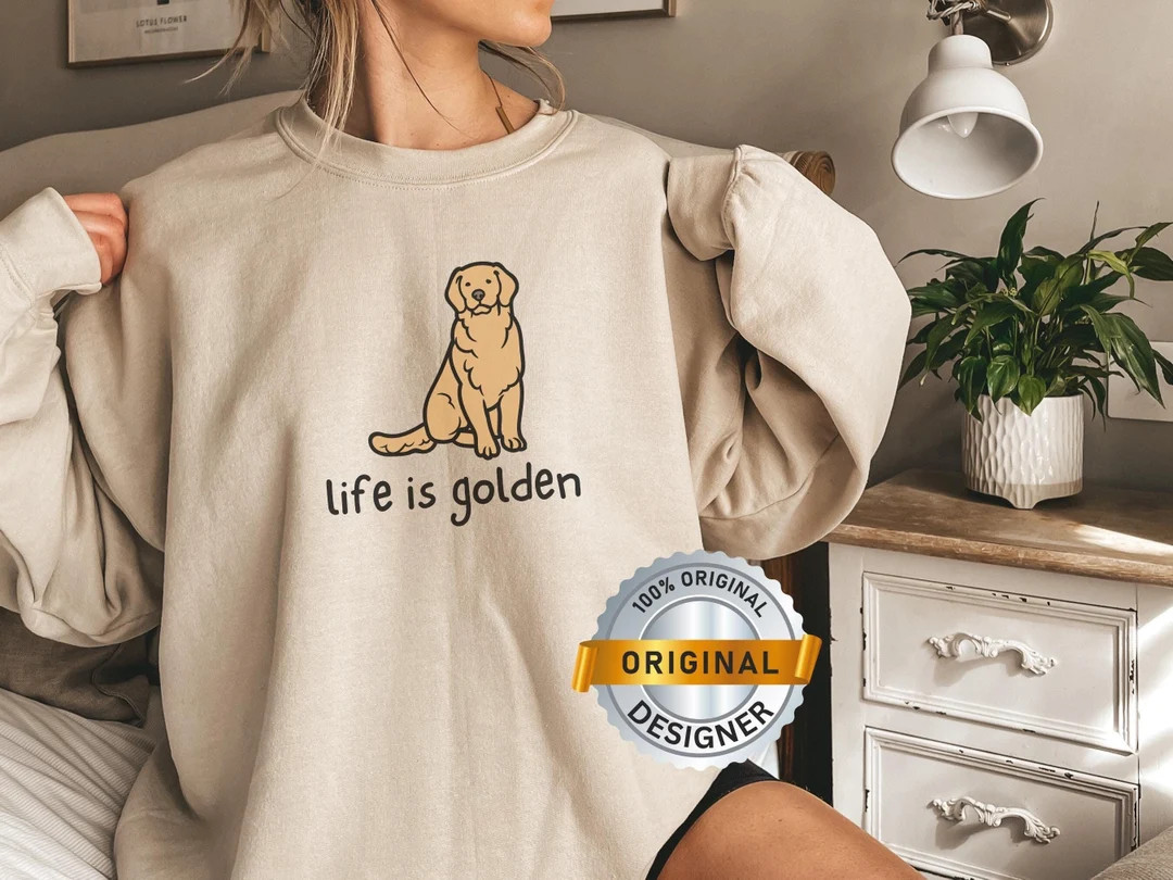 Golden Retriever Mom Unisex Sweatshirt, Goldie Mama Sweater, Life is Golden Shirt, Gift for Dog L... | Etsy (US)