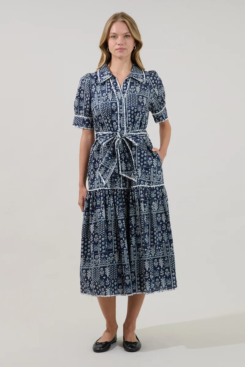 Yulissa Tiered Midi Dress Floral | Sugarlips