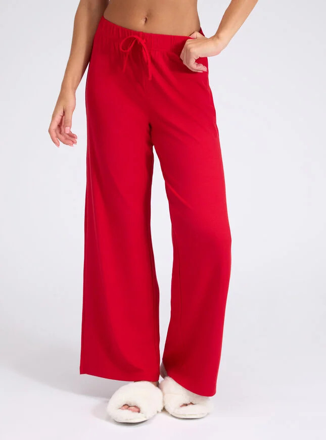 Ribbed modal pyjama trousers - Red Mix | Boux Avenue (UK)
