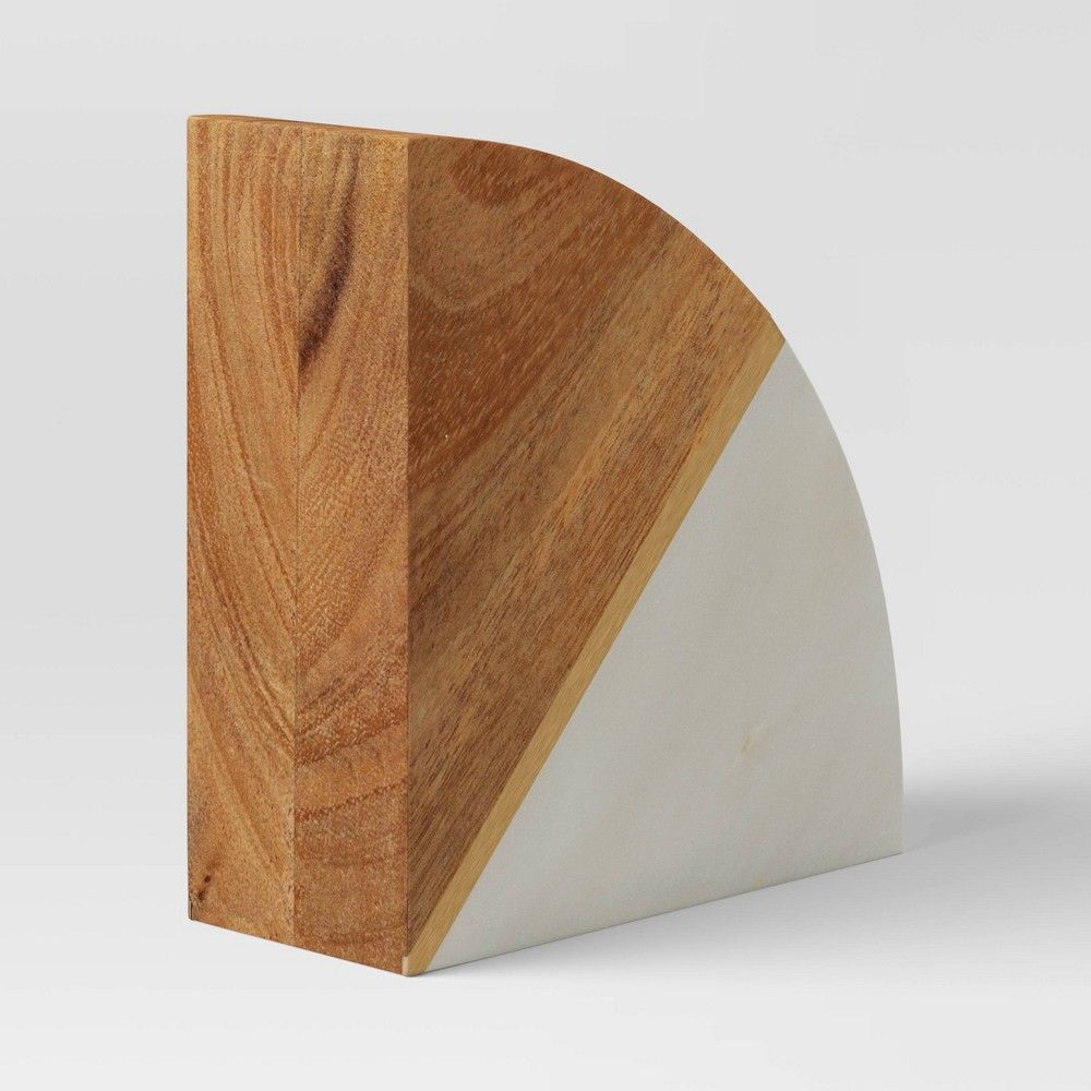 Wood and Marble Bookend - Threshold | Target